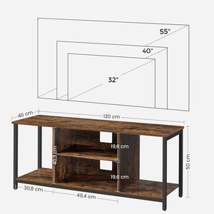 Supporto <span class=keywords><strong>TV</strong></span> per <span class=keywords><strong>TV</strong></span> fino a <span class=keywords><strong>60</strong></span> <span class=keywords><strong>pollici</strong></span> con scaffali aperti Console <span class=keywords><strong>TV</strong></span> moderna per soggiorno sala intrattenimento - Product Image 6