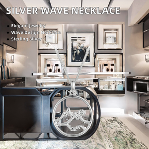 Collar con Colgante Minimalista de Plata de Ley 925 con Circonita, Paisaje Montañoso, Inspirado en la Naturaleza, Amuleto Redondo, Regalo de Boda, Hecho a Mano - Product Image 2