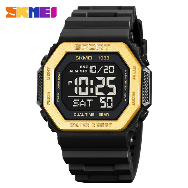 Square Sports Waterproof Watches Electronic Clock Skmei 1988 Wholesale Digital Watch Men Women Fashion Watch