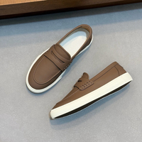 Mocassins Penny pour Hommes de Haute Qualité, Style Designer, en Toile et Cuir Patchwork, Chaussures Plates Décontractées Confortables pour la Marche Quotidienne