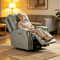 Fauteuil inclinable en cuir traditionnel ergonomique et réglable, style minimaliste, pour salon, petit espace, avec clous décoratifs