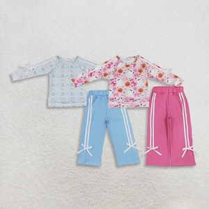 Ensemble de vêtements d'automne pour bébés filles, chemises à nœuds en forme de citrouille, pantalons à poches - Product Image 5