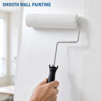 Cadre de rouleau à peinture professionnel de 9 pouces (230 mm) en métal chromé, poignée ergonomique noire à 90 degrés, col à 4 branches