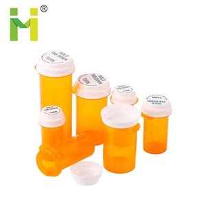 Push Tab Flesjes Oranje Fles Injectie Flacon Kindveilige Containers Custom Pillen Duim Klik Flessen - Product Image 6