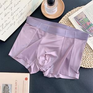 Ropa Interior Masculina Más Vendida, de Seda de Hielo, Sin Costuras, de una Pieza, Color Sólido, Transpirable, Antibacteriana, Calzoncillos Planos para Hombre - Product Image 3