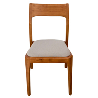 Chaise de salle à manger sans accoudoirs en bois massif de caoutchouc rembourrée, style nordique, luxe léger, pour restaurant, café, maison, hôtel