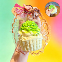 Jouet Squishy en Silicone Alimentaire pour Crème Glacée et Cupcake, Jouet Anti-Stress en Forme de Chou, Jouet à Presser pour Étudiants