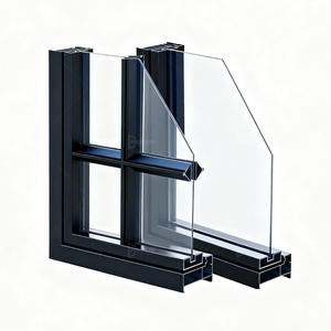 Porta Interna in Alluminio con Vetro a Battente, Stile Francese, con Parte Superiore Arcuata e Linee Rette - Product Image 2