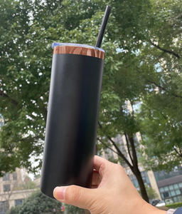 Vaso Térmico Recto y Delgado de 20oz, Blanco y Negro, con Acabado Espejo, Cobre y Dorado, Aislamiento al Vacío, para Café, Compatible con Láser Holográfico, Modelo RTS de EE. UU. - Product Image 3