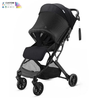 Poussette de luxe pour bébé en tissu léger pliable système de voyage compact poussette à 4 roues pour 0-3 ans
