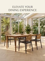 Chaise de salle à manger avec accoudoirs, design nordique moderne en corde, en plastique PP empilable, pour extérieur, jardin, restaurant, café