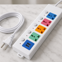 Toptan Ev Tipi Çok Fonksiyonlu Evrensel Priz Uzatma Kablosu AB/BK Standart Fiş 4'lü Priz 2m Kablo Çocuk Güvenlikli Elektrik Prizi