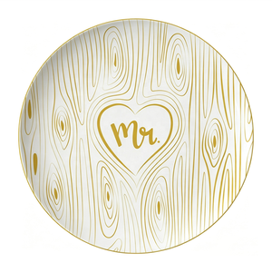 Platos, Tazones y Tazas para Hotel y Cafetería, Vajilla Elegante de Porcelana Blanca con Borde Dorado y Diseño de Corazón, de 6.5 a 14 Pulgadas, Venta al Por Mayor - Product Image 1