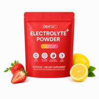 Poudre d'électrolytes OEM citron-fraise pour la gym, la course, le cyclisme, l'hydratation, la récupération énergétique, la reconstitution, boisson sportive pour adultes