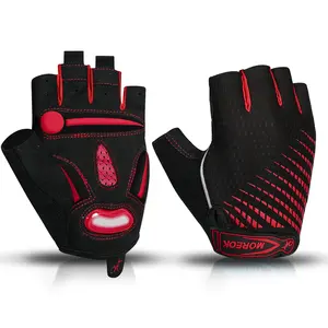 MOREOK Lycra Racing Gloves Custom Summer Half Fingerless Gloves Shockproof 5MM Gel Pads Road Cycling Bike Gloves for Men Women