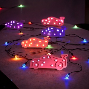Lampe de table moderne en PVC en forme de voiture 3D à LED, lumière blanche chaude, veilleuse à piles, ampoule à lettres lumineuses, pour chambre d'enfant, fête, maison, photo - Product Image 1