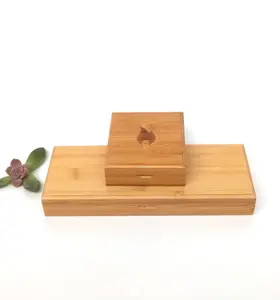 2023 Custom Hot Selling Luxus tragbare Holz Bambus Box Raucher Set mit Fackel Feuerzeug Holz Packbox