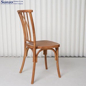 Chaise moderne en PP couleur bois naturel pour événements de mariage, vente en gros à bas prix, chaise empilable en plastique Willow - Product Image 6