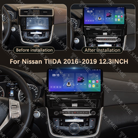 Écran de protection de 12,3 pouces, autoradio multimédia Android Carplay, écran tactile QLED, autoradio pour Nissan 2016-2019 TIIDA