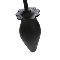 Plug anal gonflable en silicone avec base florale et pompe à air, masseur, jouets sexuels pour adultes hommes et femmes