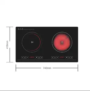 Двойная плита двухконфорочная инфракрасная Домашняя Плита 2200 Вт + 2200 Вт керамическая плита электрическая керамическая печь