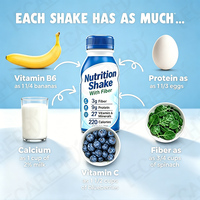 Shake nutritionnel de remplacement de repas de haute qualité, saveur vanille, prêt à boire avec 9 g de protéines, 27 vitamines et minéraux