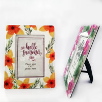 Cadre photo en verre avec logo personnalisé, nouveau design, impression UV de haute qualité, échantillon gratuit