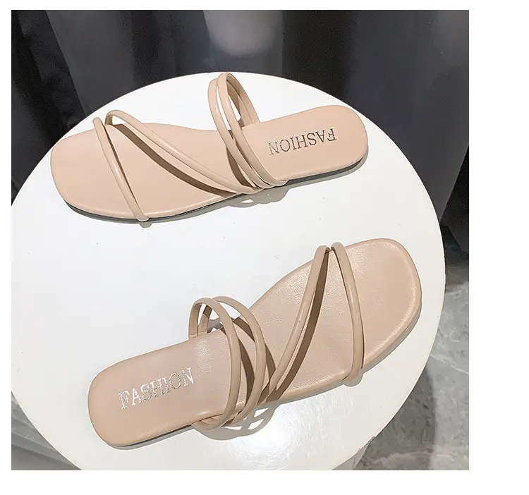 Women Sandals Style Summer Shoes for Women Flat Sandals Rubber Shoes 2020 Leather Slides Plus Size Soulier Femme