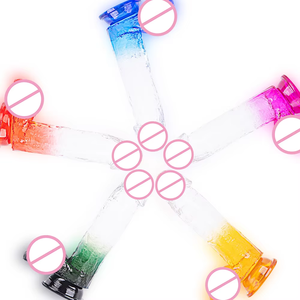 Großhandel TPR Big Crystal <span class=keywords><strong>Dildo</strong></span> Farbverlauf Farbe Realistischer Sex Männlicher <span class=keywords><strong>Dildo</strong></span> Glas Kristall Dildos - Product Image 6