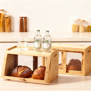 Boîte à pain en bambou An Yue 30x20x25cm, armoire de rangement anti-poussière pour comptoir de cuisine - Product Image 2
