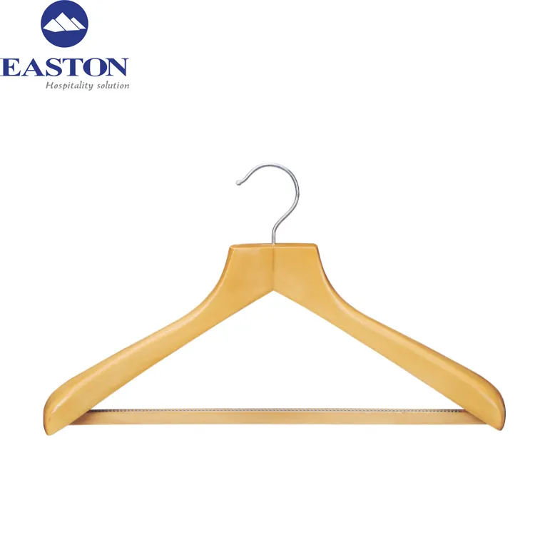 New design hotel room custom luxury wooden coat clothes hangers with logo for sale