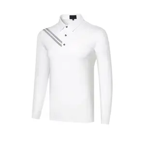 Camisas de golfe manga longa masculinas, mais nova camiseta de esporte personalizada para outono e inverno