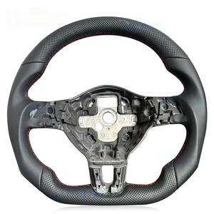Volant pour Volkswagen <span class=keywords><strong>Golf</strong></span> <span class=keywords><strong>R</strong></span> <span class=keywords><strong>Line</strong></span> GTI GTS GLI Mk7 Mk6 GTE GTD CC Polo Les modèles peuvent être améliorés Volant en cuir - Product Image 4