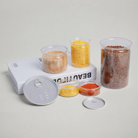 Bocal carré transparent en plastique PET de qualité alimentaire avec couvercles faciles à ouvrir bouchon en PP pour emballage alimentaire