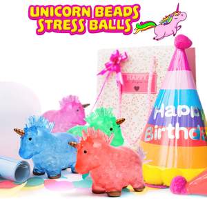 Unicorno Squishy palle antistress giocattolo per bambini e adulti Fidget sensoriale spremere perline d'acqua all'interno di giocattoli unicorno - Product Image 4