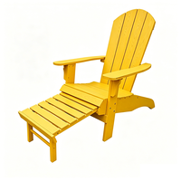 Chaise Adirondack pliante d'extérieur de haute qualité en plastique imitation bois avec repose-pieds escamotable
