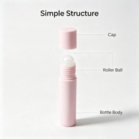 Flacon roll-on vide en PP rose mat personnalisé pour crème contour des yeux, huile parfumée, senteurs de créateur, déodorant en plastique avec bille roulante