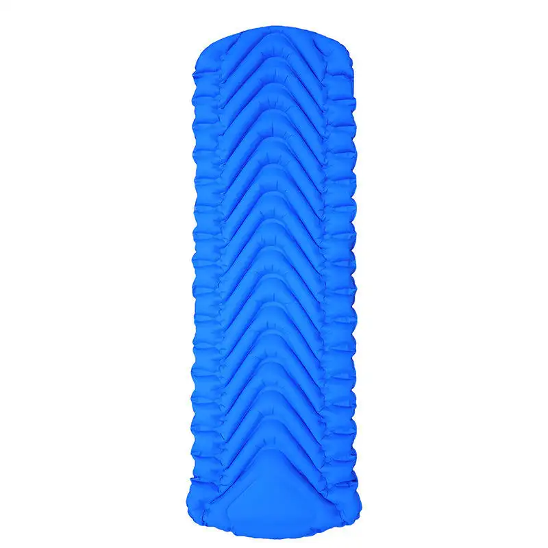 Outdoor V-Shaped Foot Inflatable Moisture-Proof Air Cushion Pad Folding Tent Bed for Camping Hiking Picnics