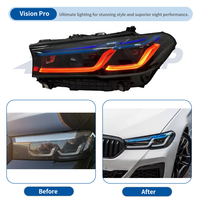 Phare HETOP G30 2017-2023, triple couleur, style lentille laser, amélioration LED DRL, style Ikon pour BMW Série 5