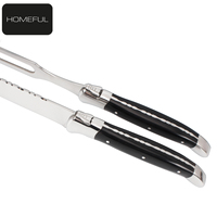 Couteau à découper la viande professionnel, ensemble d'outils de cuisine 2 pièces, couteau à steak Laguiole en acier inoxydable, fourchette à viande originale