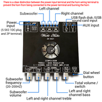 WUZHI AUDIO AS21 2.1 canaux TPA3255 BT Module de carte amplificateur numérique Tone Subwoofer 220W X2 + 350W