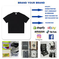 T-shirt Personnalisé Lourd Uni Luxe Impression Logo Col Montant T-shirt Vierge Ample Homme pour Hommes