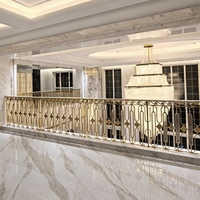Europäischer Klassischer Messing-Aluminium-Treppengeländer Hochwertige Villa-Balustrade Einfache Installation Korrosionsbeständig Innen- und Außenbereich