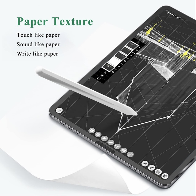 3D Radian 9H Hardness 0.3 mm Thickness Paper-Feel Writing Film Protector for iPad Pro Tablet Glass