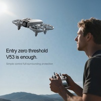 Drone pliable 4DRC V53 Mini avec télécommande LCD, caméra 480P, WiFi FPV, quadricoptère avec évitement d'obstacles et maintien d'altitude
