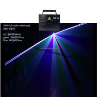 Vollfarbiger 3W+3W+4W IP65 LED-Laserlichtprojektor DMX ILDA RGB Show-Projektor für Freizeitparks mit hohem CRI 95, 50° Abstrahlwinkel, kompatibel mit Schneeeffekten