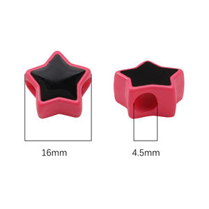 Grand trou étoile à cinq branches peinture acrylique bricolage <span class=keywords><strong>maison</strong></span> téléphone portable chaîne Bracelet collier perles pour la fabrication de bijoux - Product Image 2