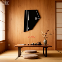 Jam Dinding Gaya Antik Art Deco Modern dari MDF, Model Pendulum Satu Sisi dengan Jarum Penunjuk Waktu, Cocok untuk Dekorasi Rumah atau Kantor
