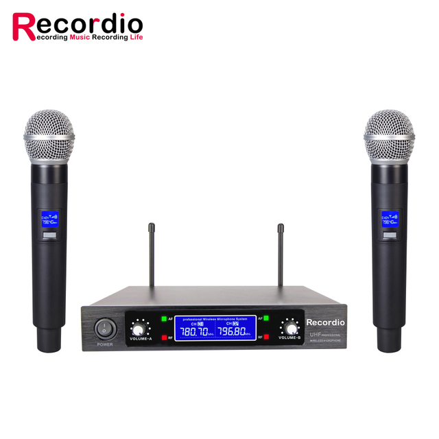 GAW-U745 Cheap Price Dual Channel VHF Analog UHF Professional Long Range Wireless Microphone System