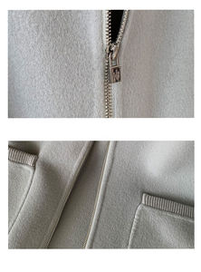 Chaqueta de <span class=keywords><strong>Lana</strong></span> Corta para <span class=keywords><strong>Mujer</strong></span>, Estilo <span class=keywords><strong>Jersey</strong></span> de Béisbol, Cuello Alto, <span class=keywords><strong>Lana</strong></span> Sólida de Doble Cara, Otoño/Invierno - Product Image 6